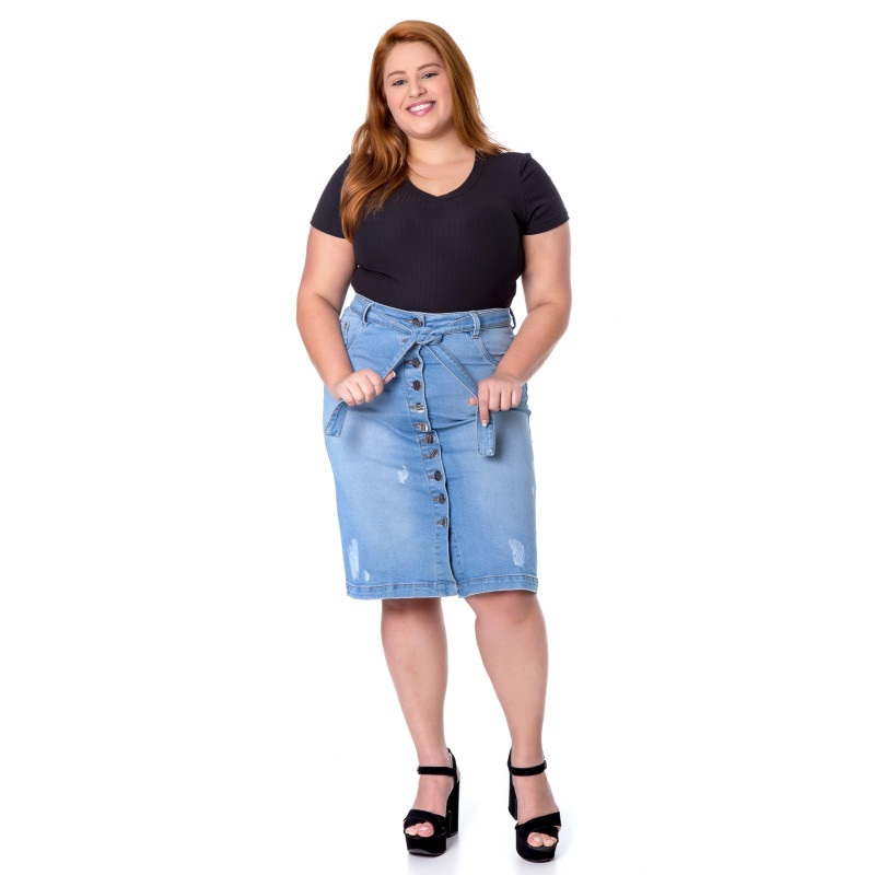 Saia botoes sale plus size