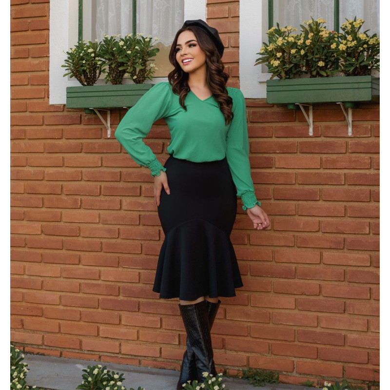 Saia hotsell preta peplum