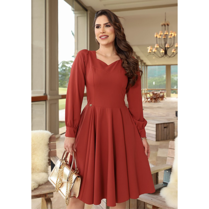 Vestido godê de crepe sale