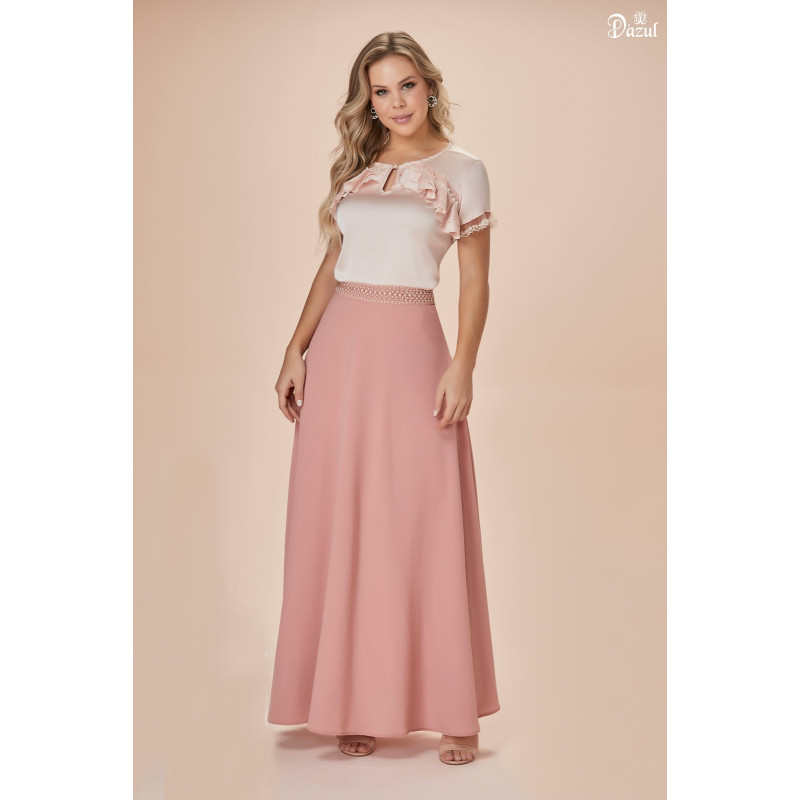 Look saia cheap e blusa casamento