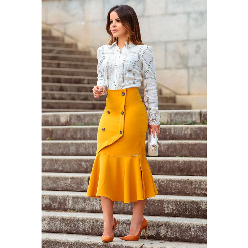 Saia midi outono shop inverno 2019