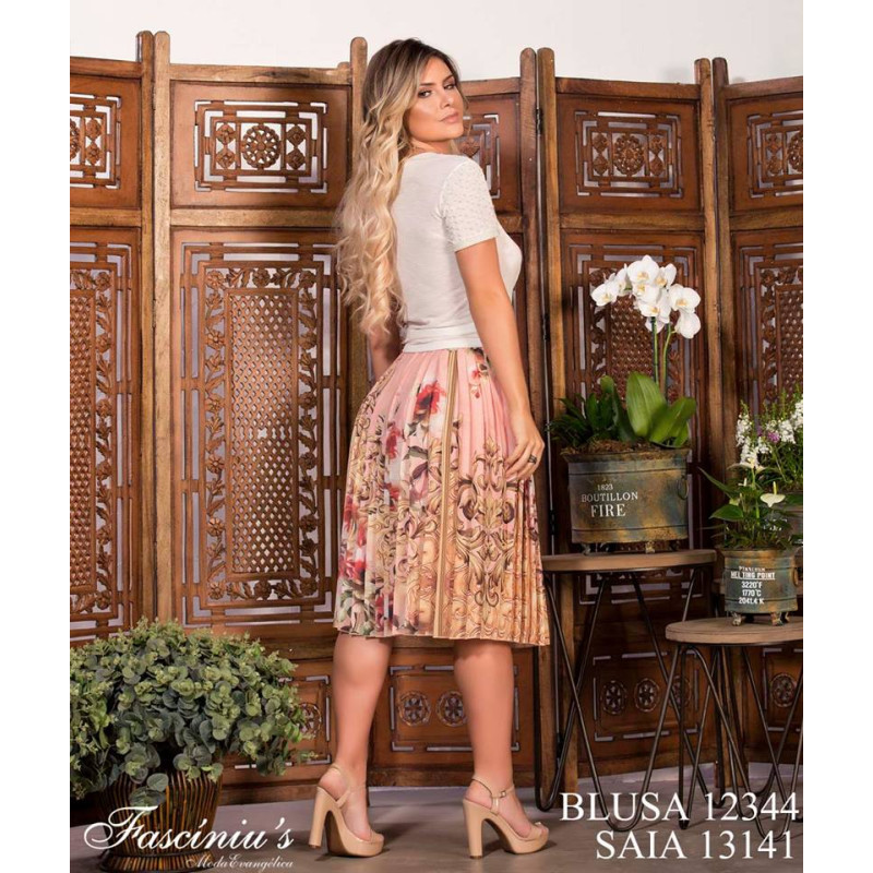 Conjunto Saia Plissada Fasciniu s