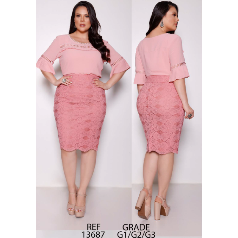 Conjunto Saia Renda Fasciniu s