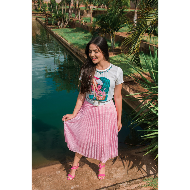 Saia tule rosa cheap