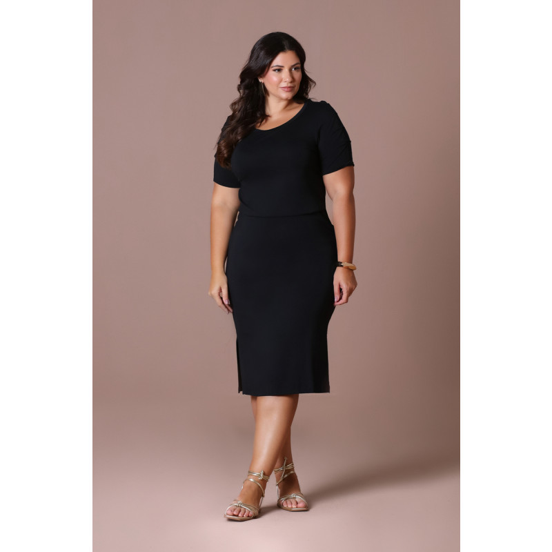Vestido acinturado clearance plus size