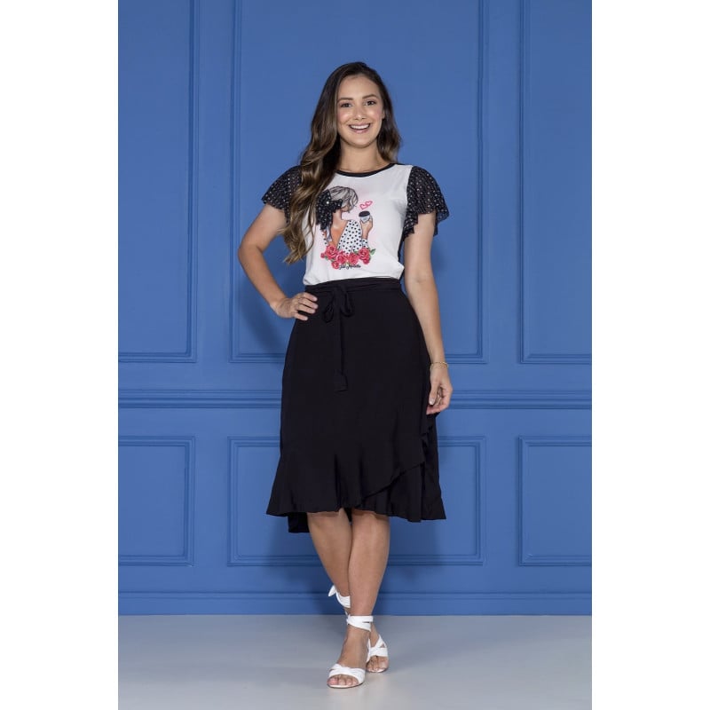 Saia com amarracao hot sale lateral