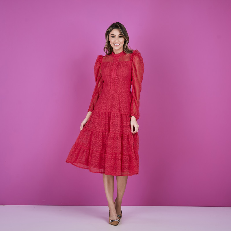 Vestido renda com elastano online