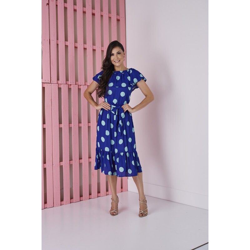 vestido poa azul