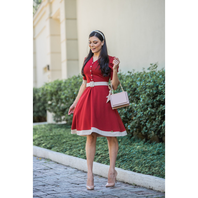 Vestido gode vermelho top