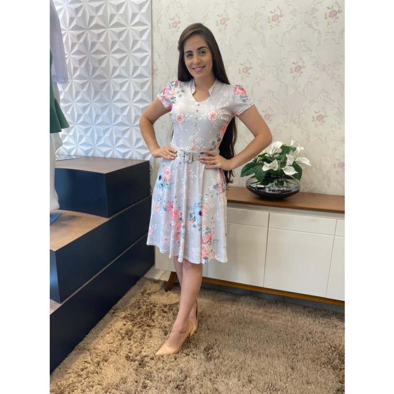 Vestido godê com cinto sales