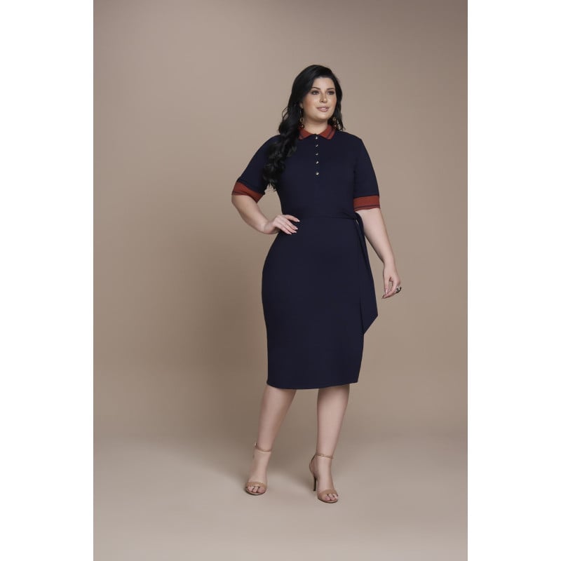 Vestido Gola Polo Marinho Titanium Jeans