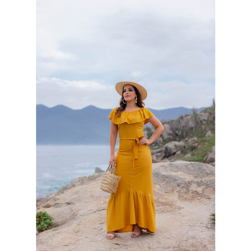 Vestido hotsell tubinho mostarda