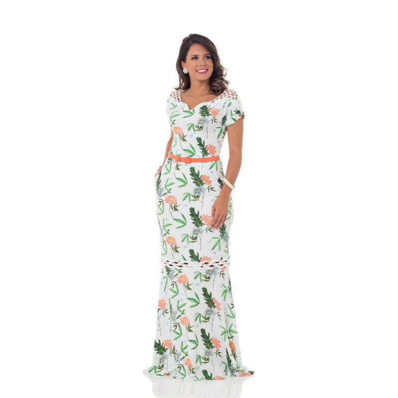 Vestido Longo Estampado Bella Heran a
