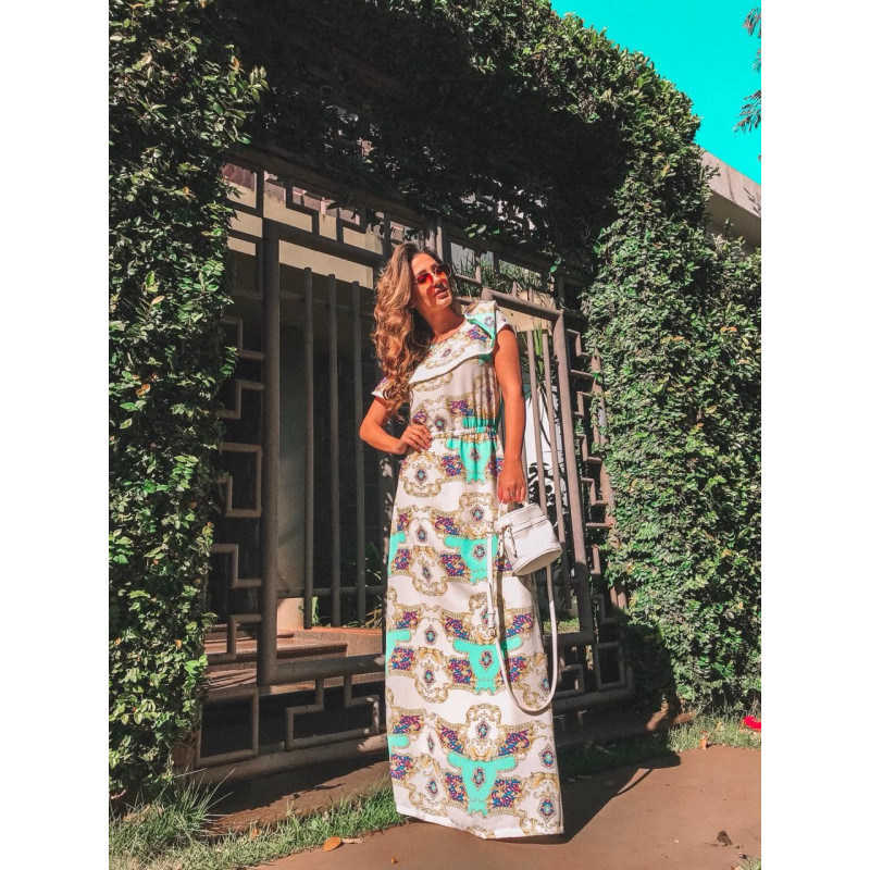 Vestidos estampados longos 2018 clearance