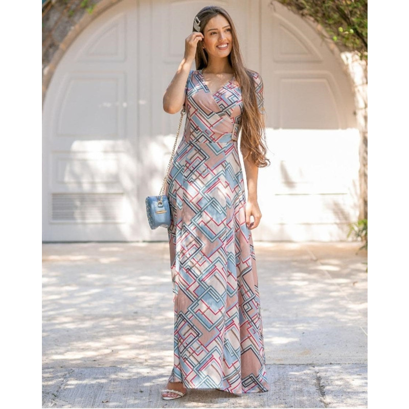 Vestido Longo Transpassado Maria Amore