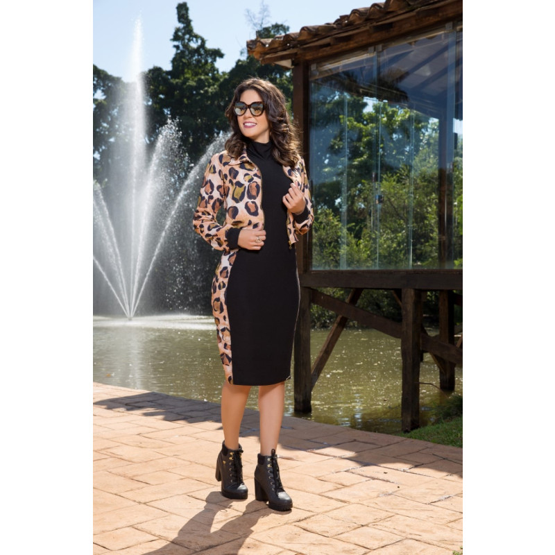 Jaqueta bomber shop com vestido