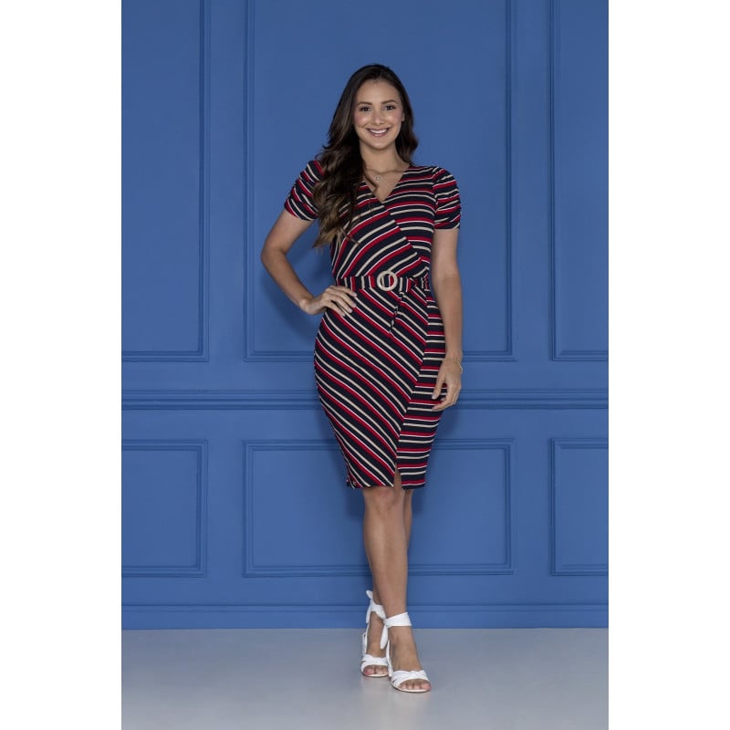 Vestido tubinho com shop listras