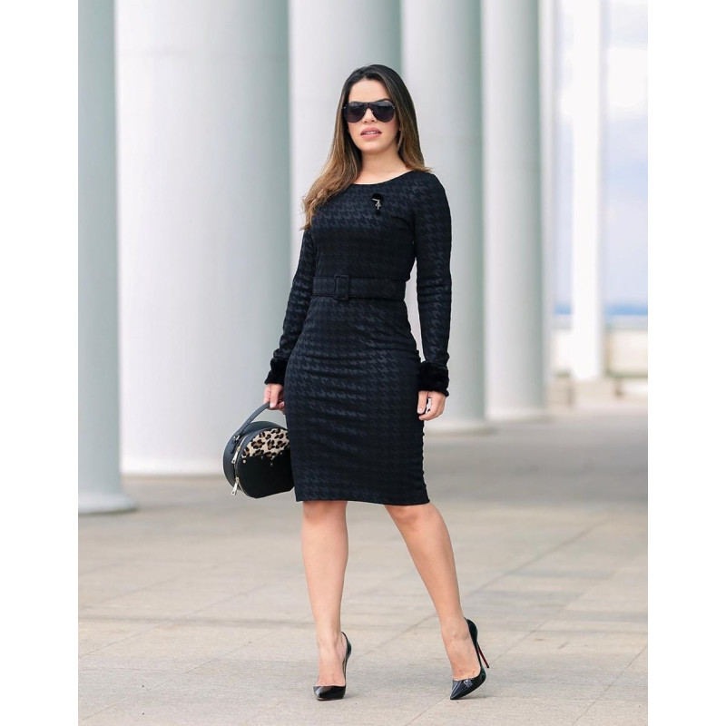 Vestido Tubinho Preto Clara Rosa