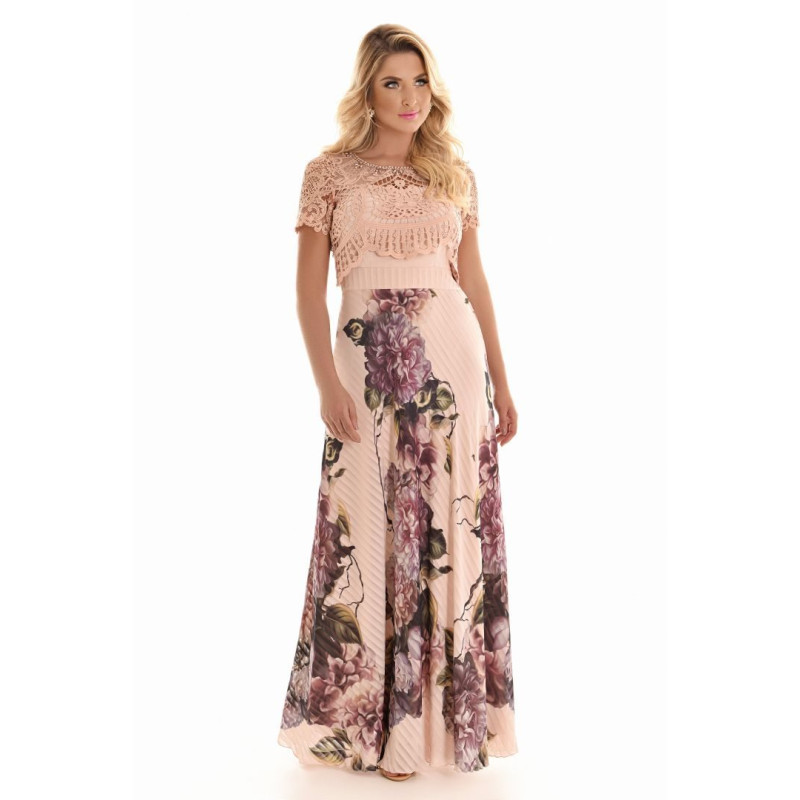 vestido cropped longo