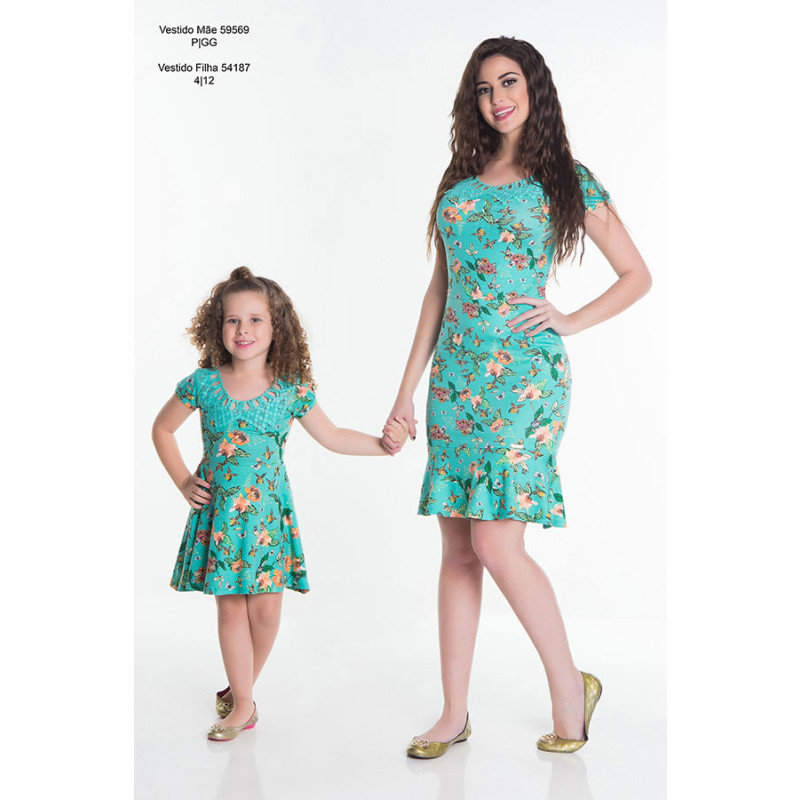 Vestido de malha mae e filha 2025
