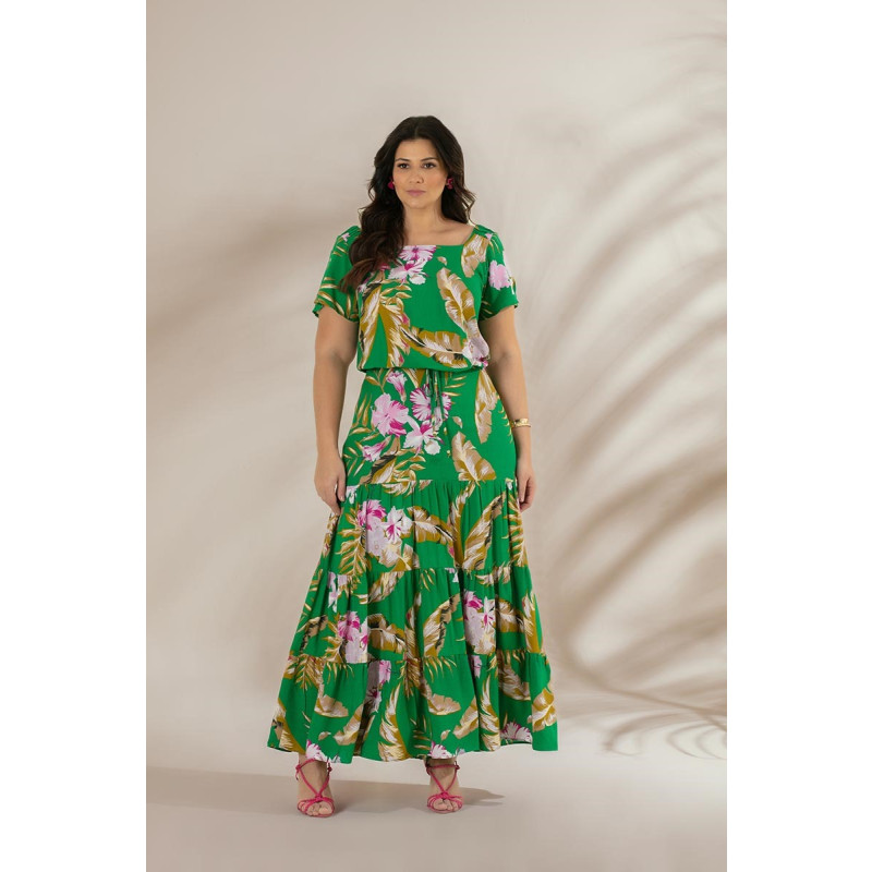 Vestido floral plus size longo best sale