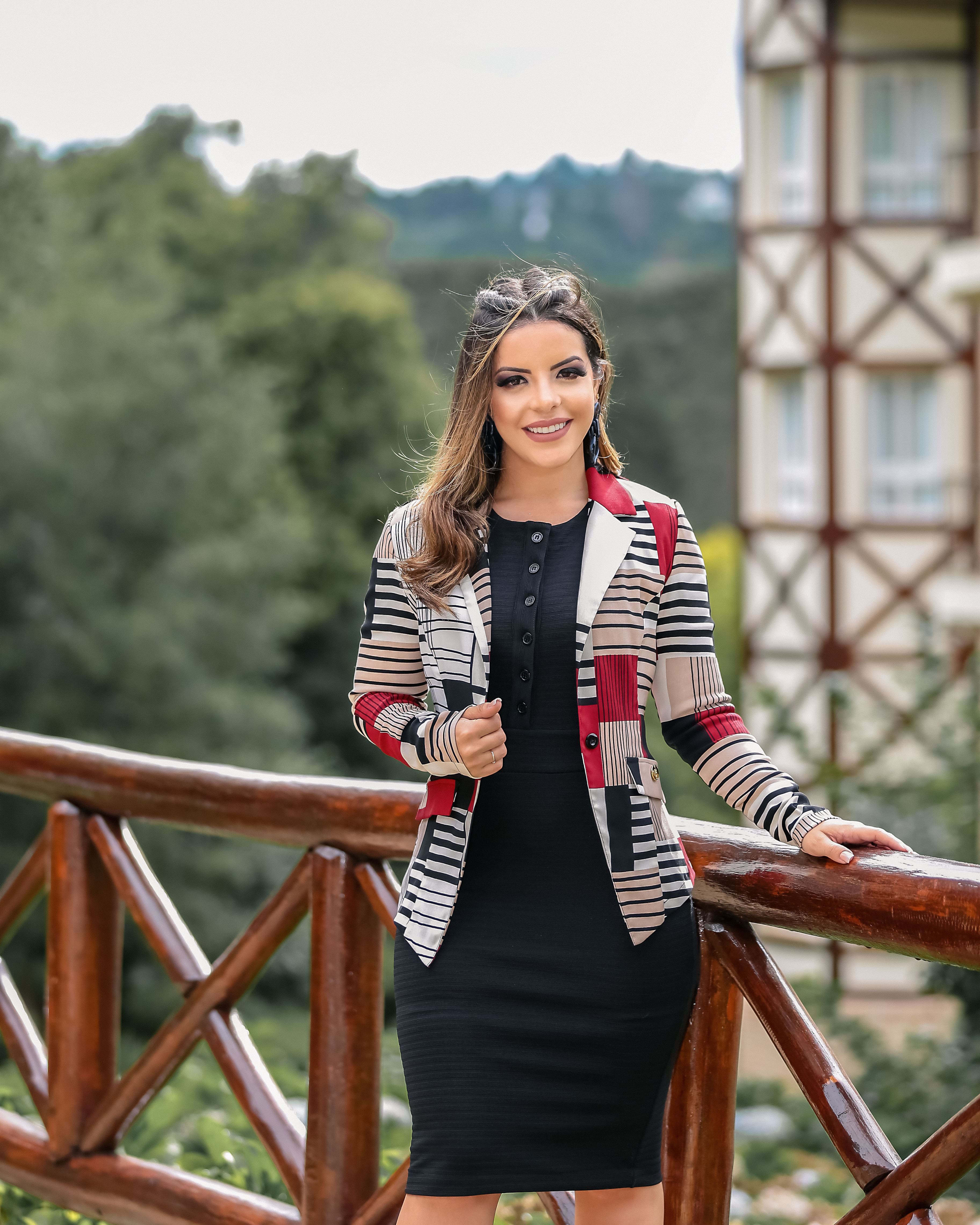 Blazer Estampado Vermelho Boutique K