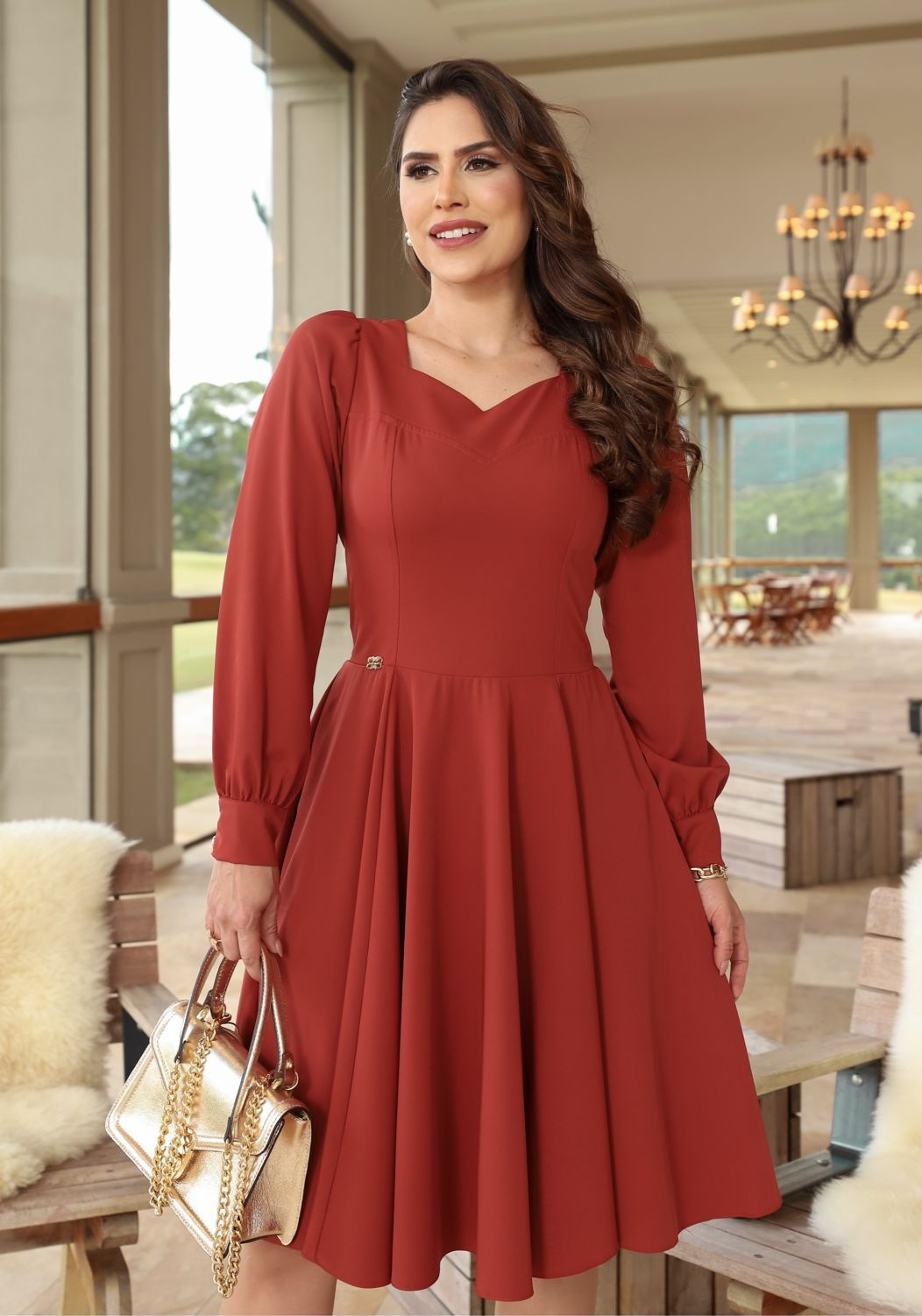 Vestido gode crepe sale