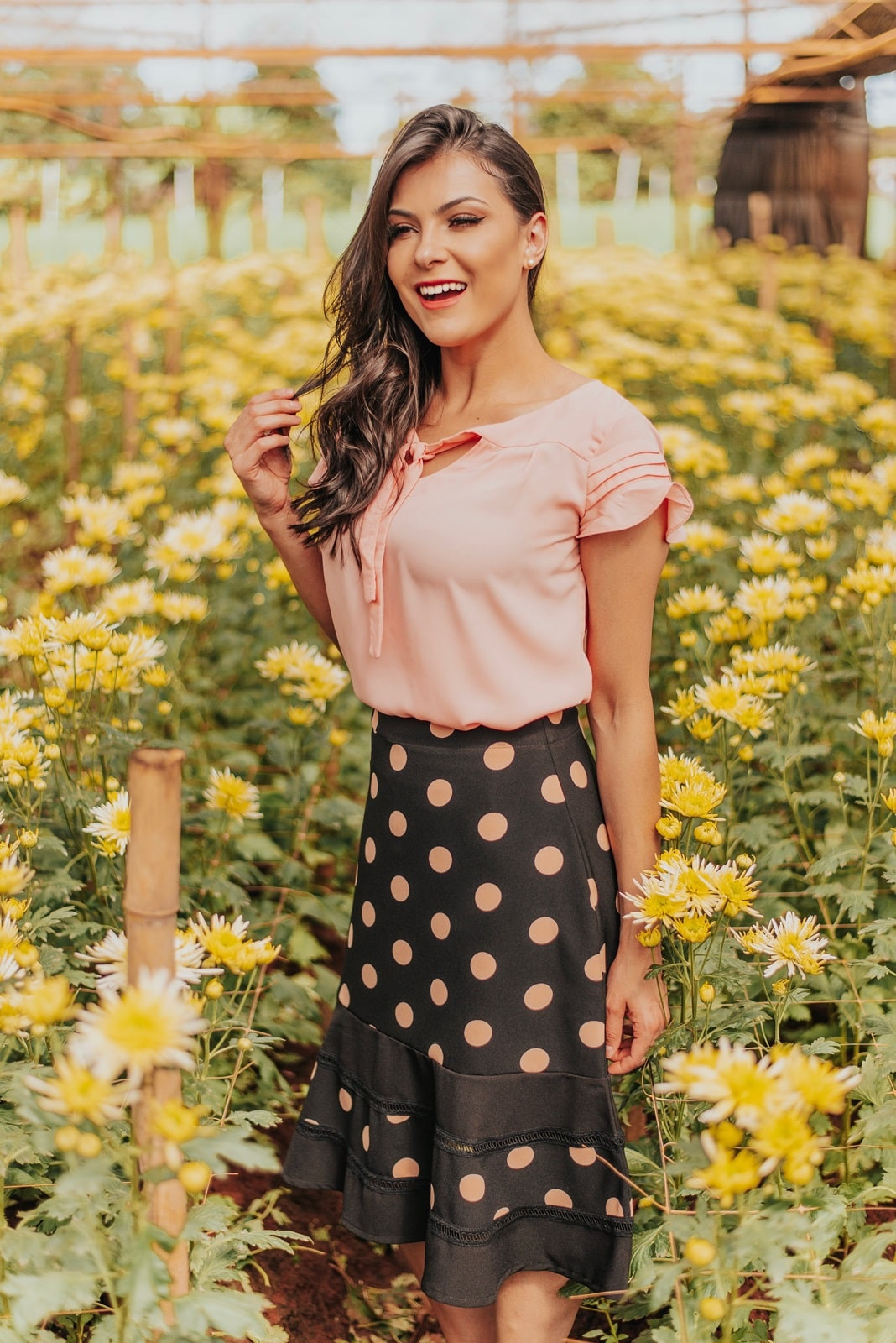 Conjunto Saia Po Clara Rosa