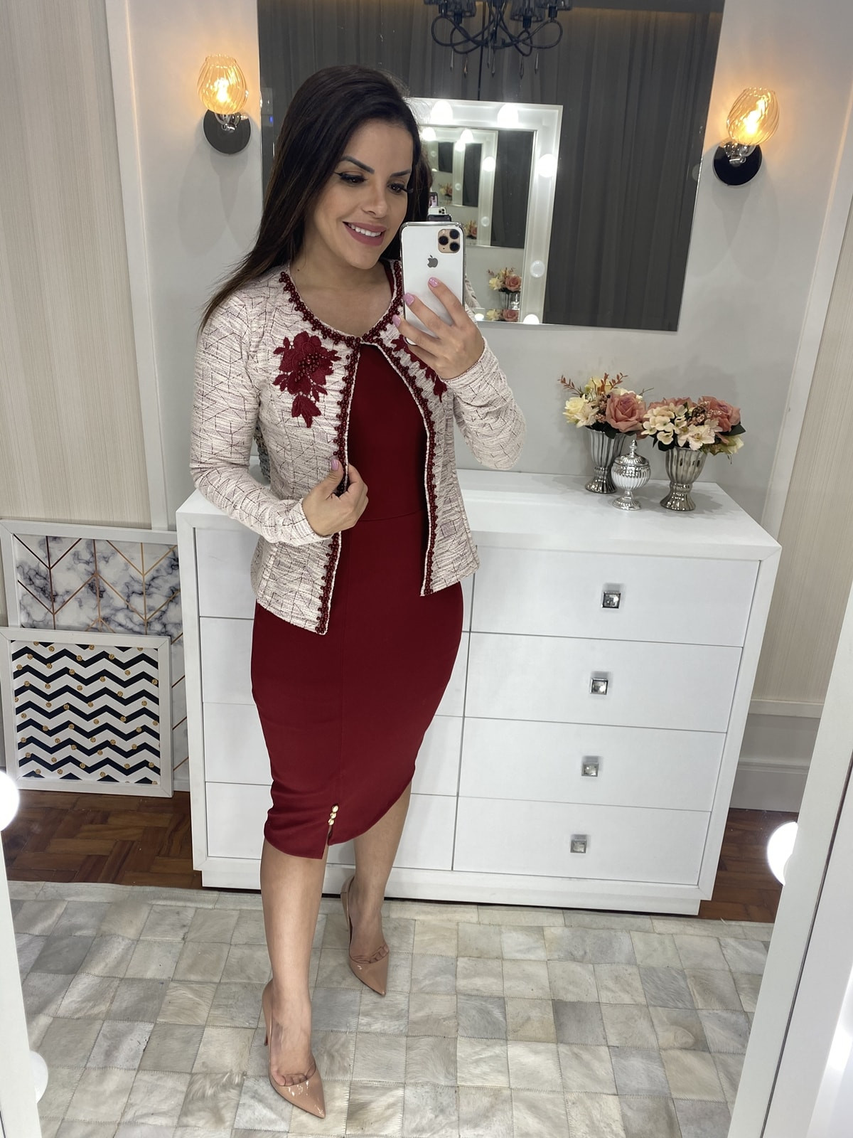 Vestido tubinho outlet com casaquinho