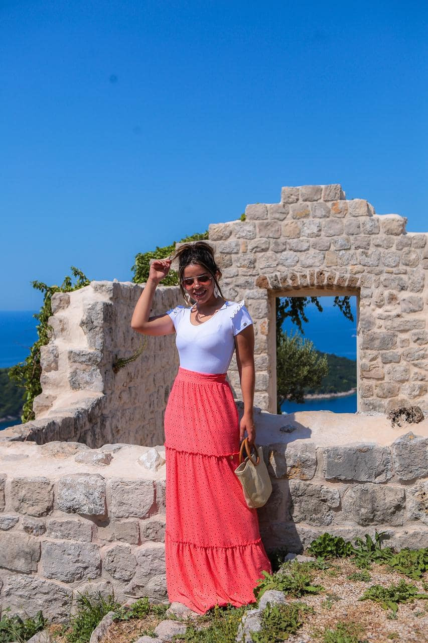 Laise Saia Longa Pink Saia Longa Laise Com Fenda Frontal