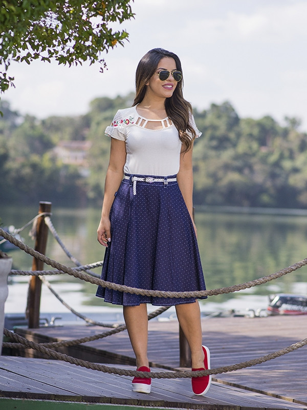 Saia jeans verão hot sale 2019