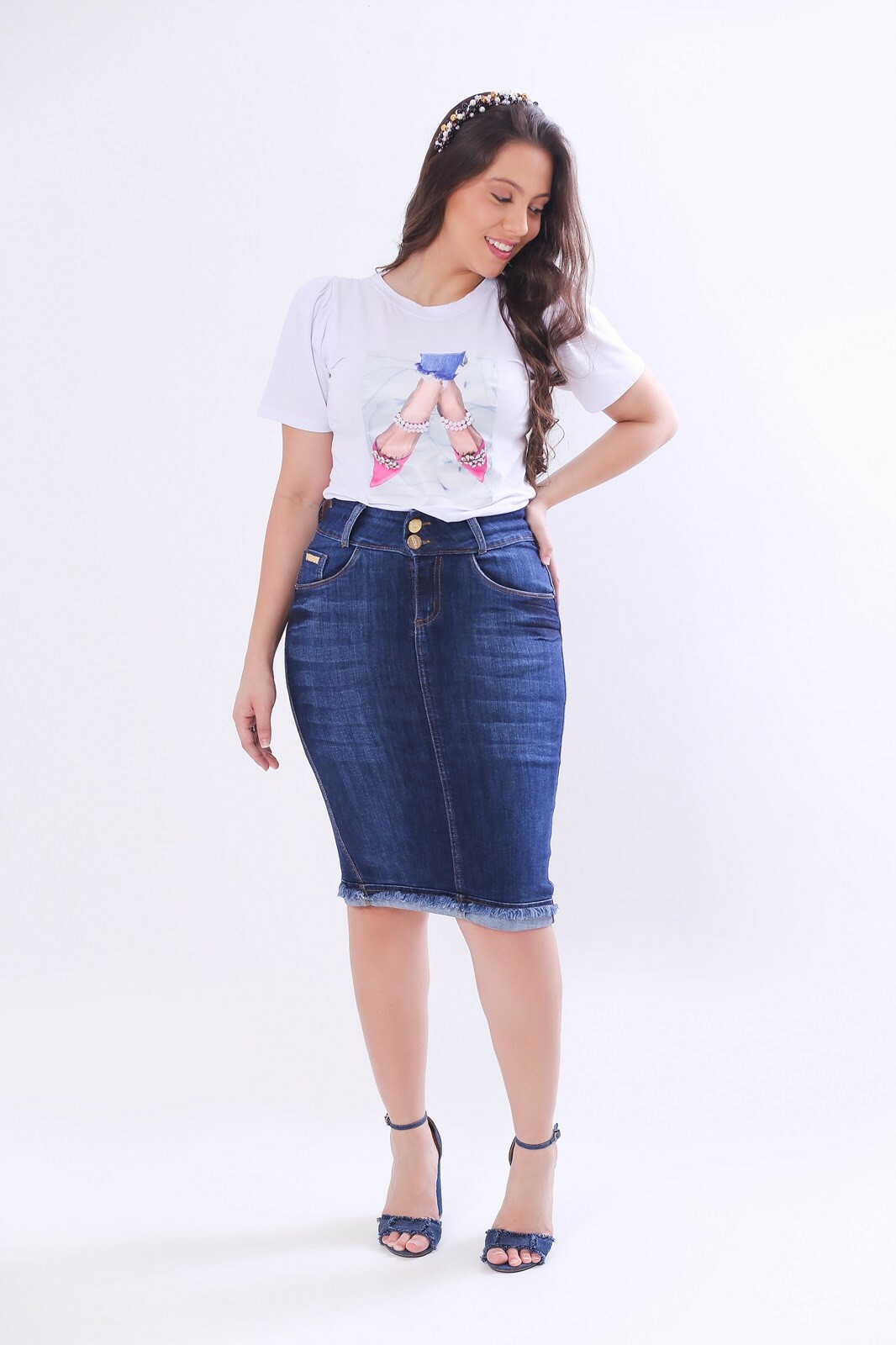 Saia Jeans Classic Primavera/Verão 2022