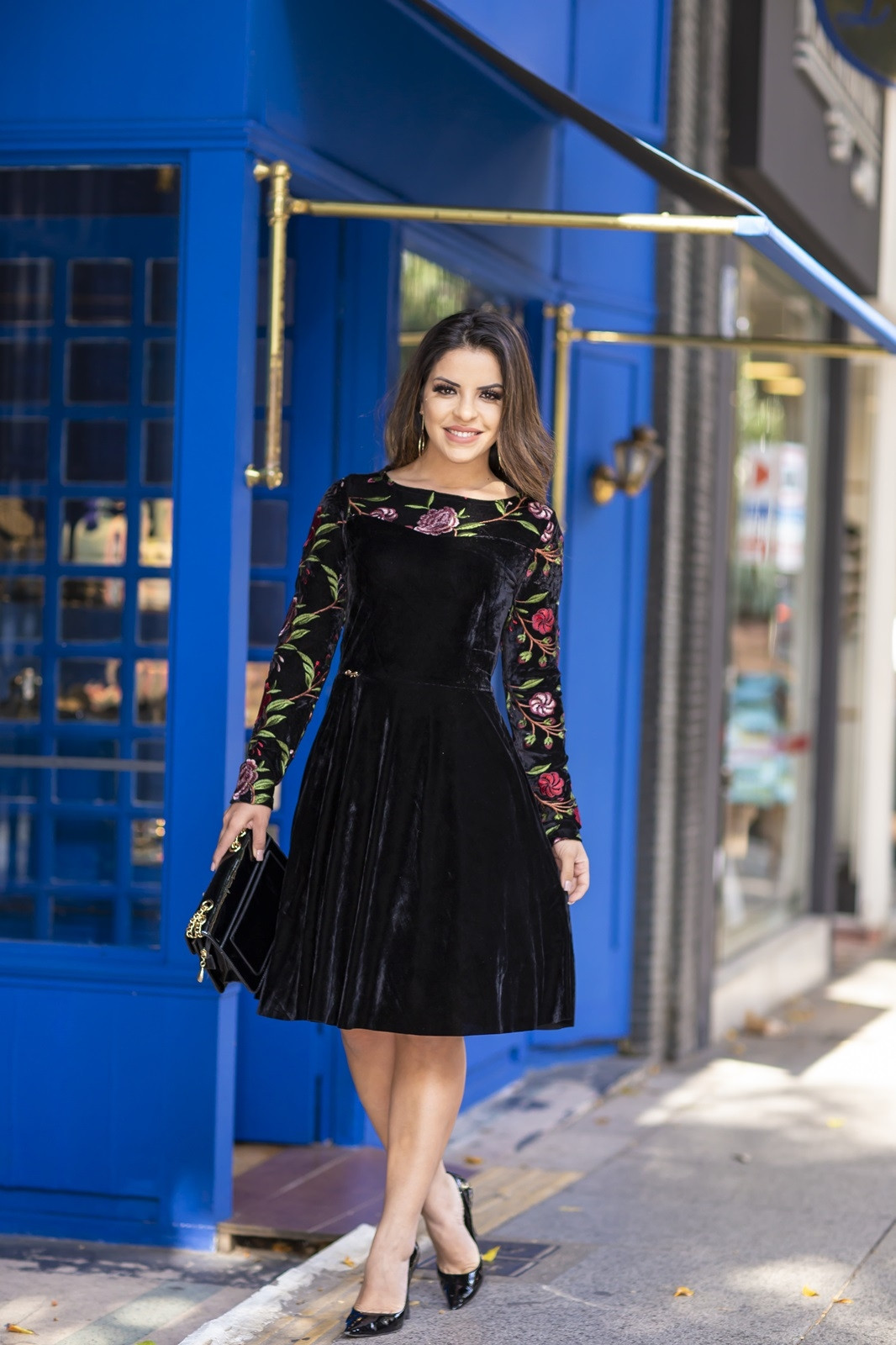 Modelo de discount vestido de veludo
