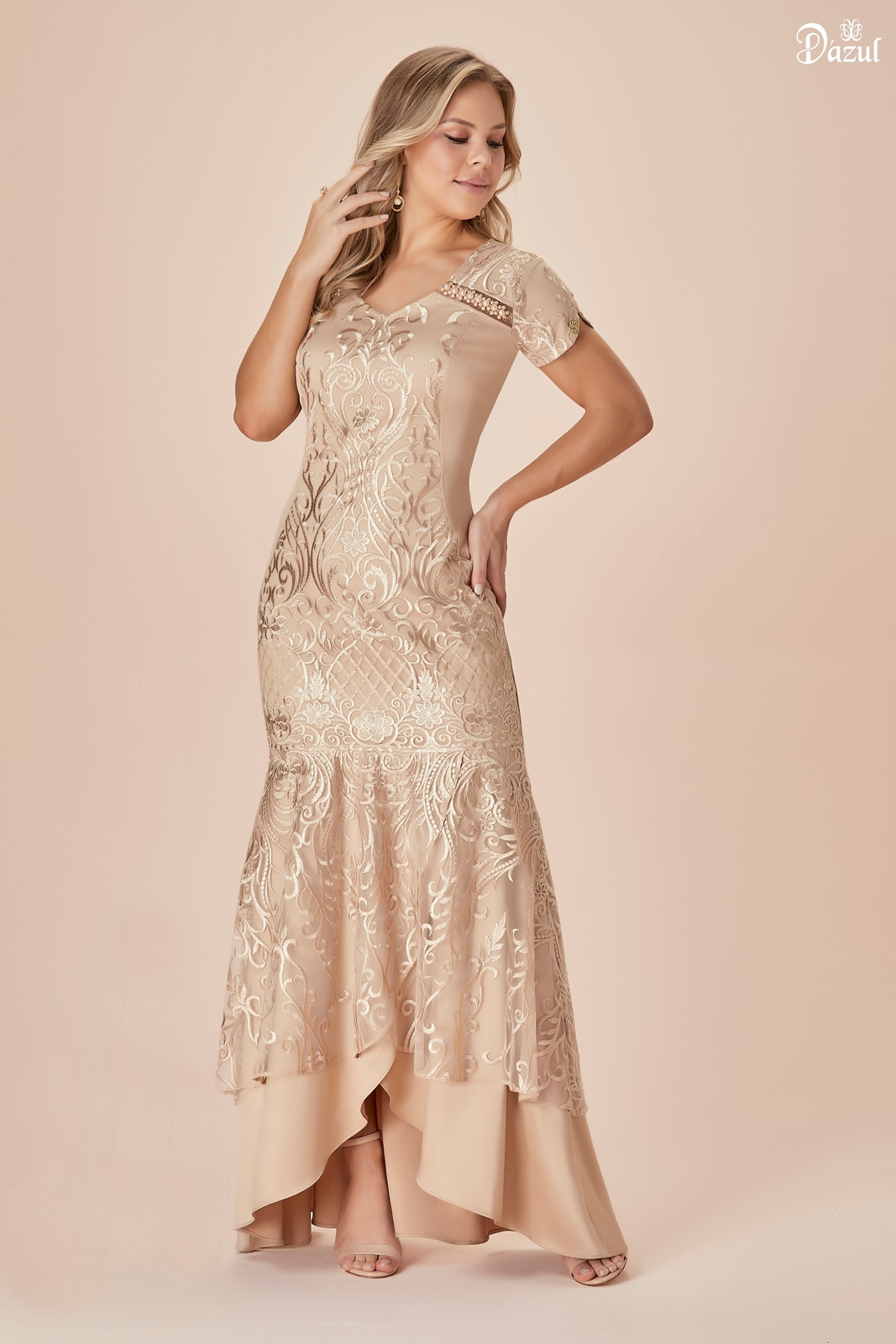 Vestido sales longo luxo