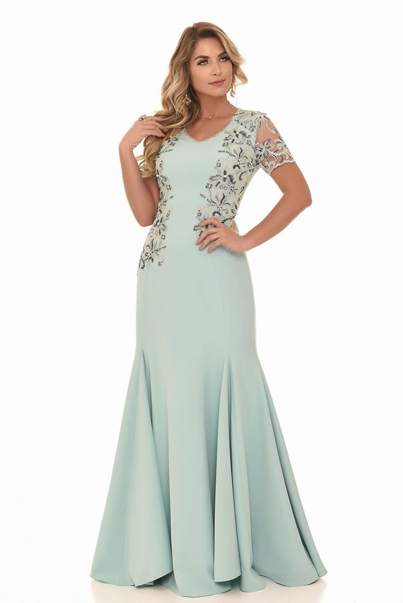 Vestido com renda shop na lateral