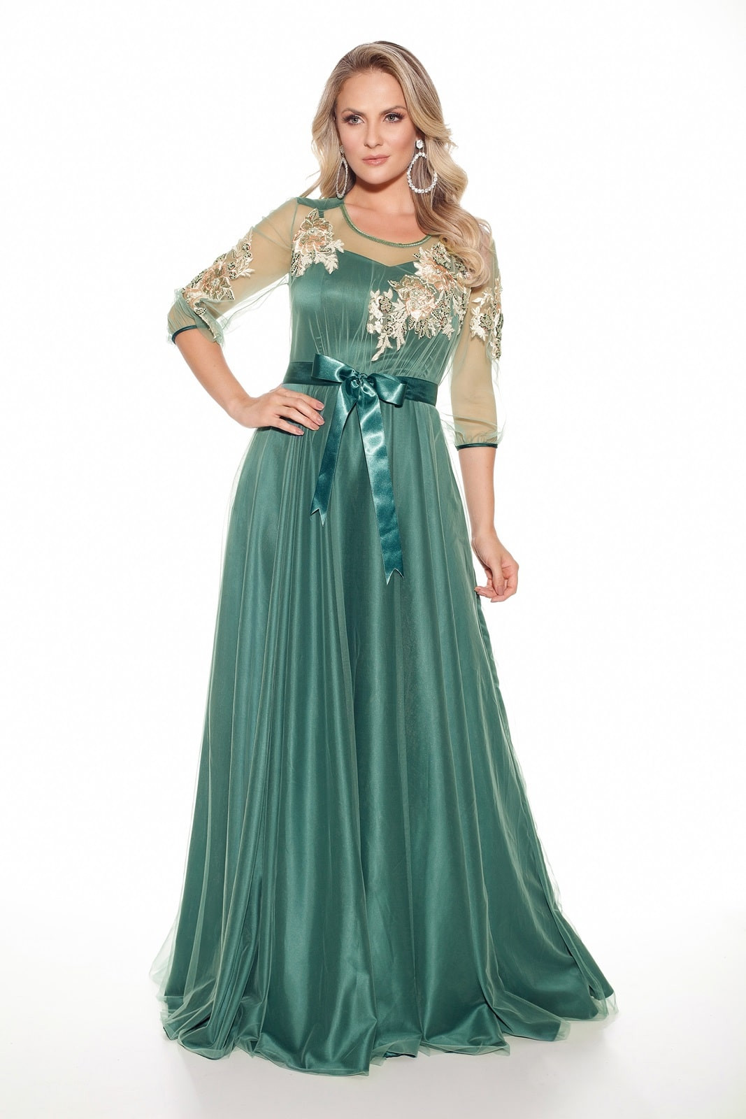Vestido sobreposição tule bordado online