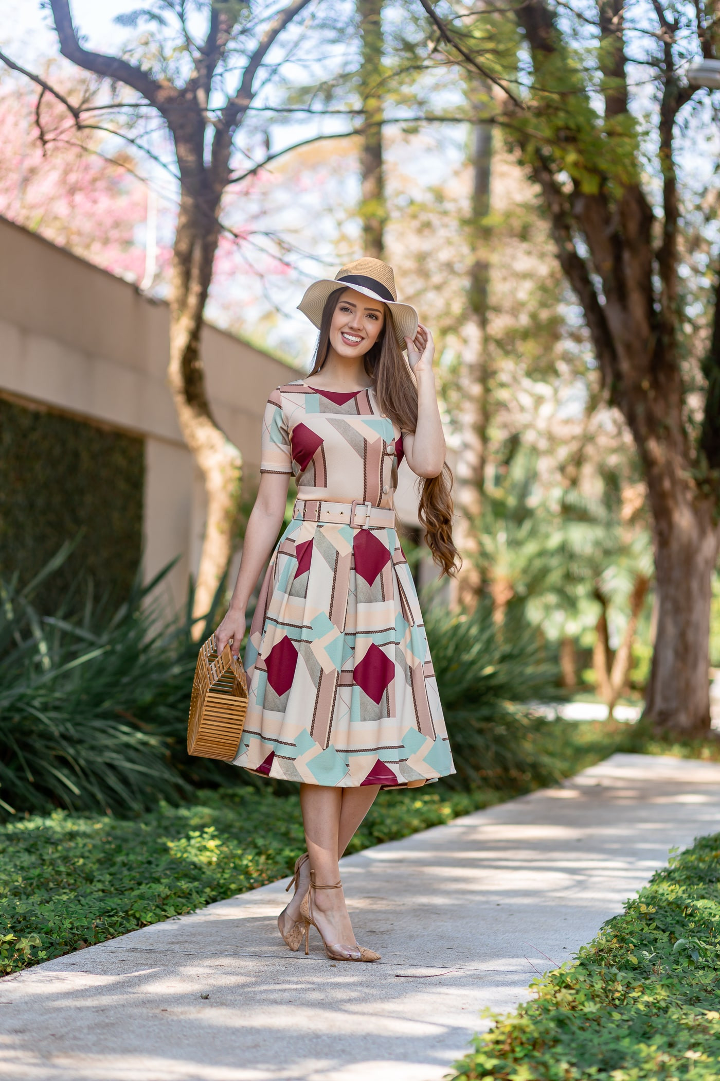 Vestido de prega midi sales