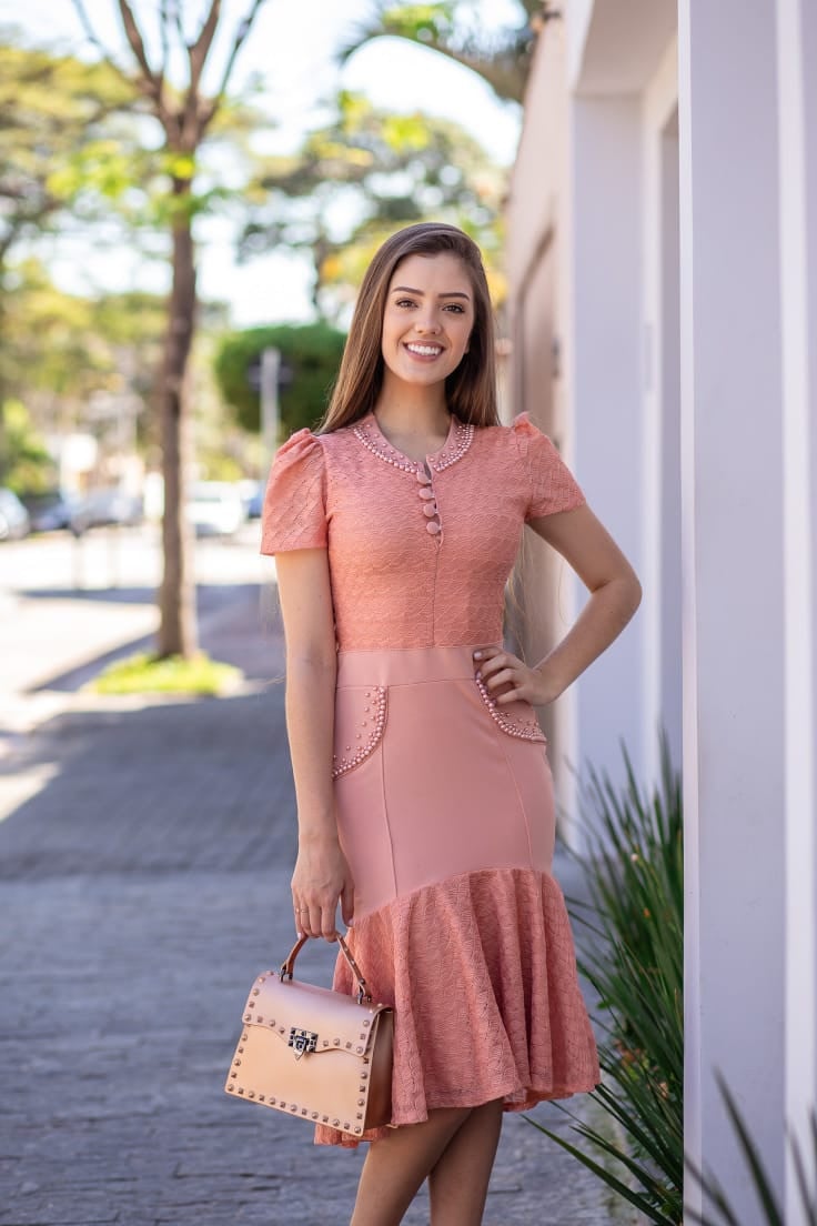 Vestido tubinho com peplum sale