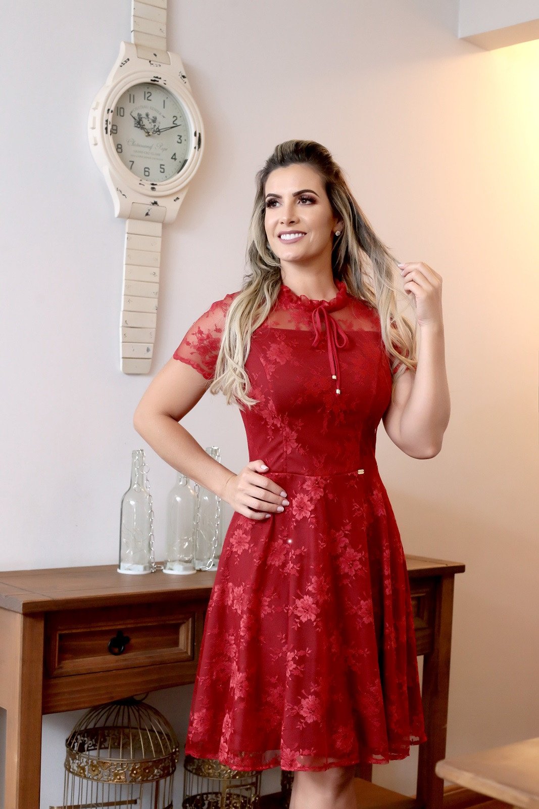 Vestidos sales evangelicos vermelho