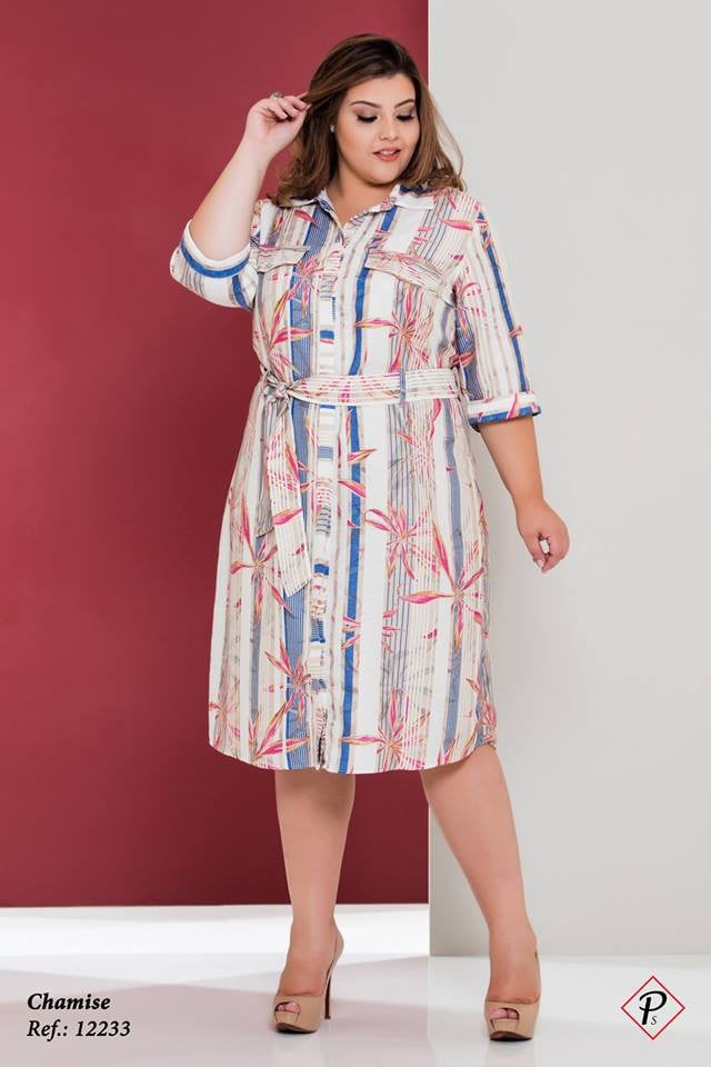 Vestido Chemise Puro Sharmy Listras Estrela Evang lica