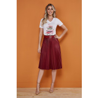 Saia vermelho marsala top