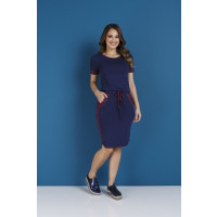 Vestido Azul com Detalhe em Vermelho Tata Martello