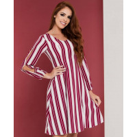 Vestido Puro Sharmy Listrado Bordô 12349