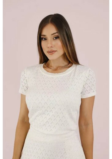 Blusa Kelen Em Laise Branco Nitido Primavera/Verão 2027