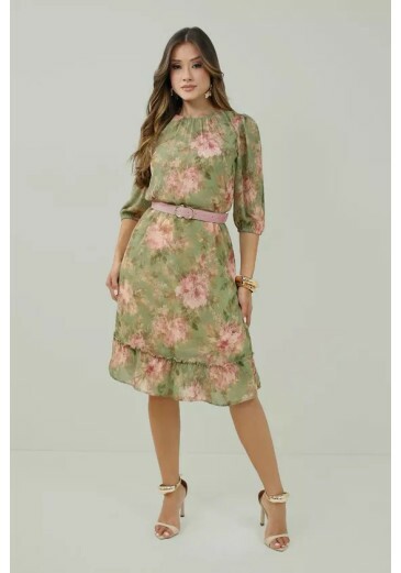Vestido Loizy Em Georgette Com Estampa Exclusiva Nitido Primavera/Verão 2027