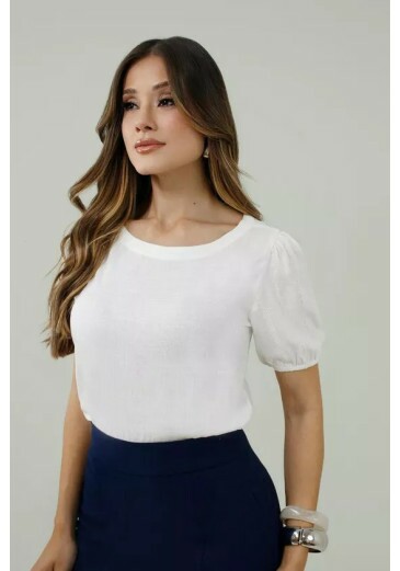 Blusa Yasmim Em Viscose Off White Nitido Primavera/Verão 2027