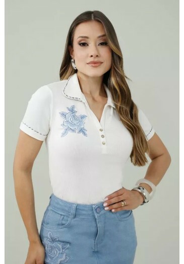 Blusa Celeste Em Viscose Azul Nitido Primavera/Verão 2027