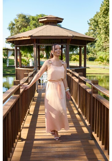 Conjunto Marli Em Linho Rose Jany Pim Primavera/Verão 2027
