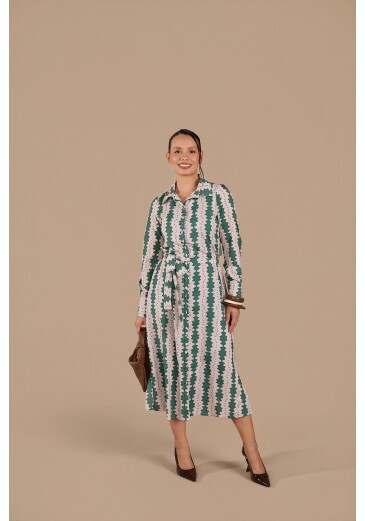 Chemise Nayara Em Begonia Verde Jany Pim Primavera/Verão 2026