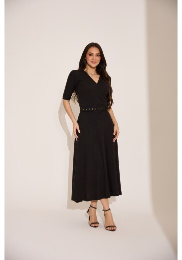 Vestido Juliana Em Malha Preto Tata Martello Primavera/Verão 2027
